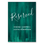 Groene abstracte moderne kunst tafel gereserveerd kaart (Voorkant)