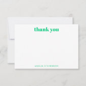 Groene Abstracte Moderne Lijnkunst Persoonlijke Na Bedankkaart (Voorkant)