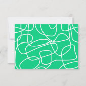 Groene Abstracte Moderne Lijnkunst Persoonlijke Na Bedankkaart (Achterkant)