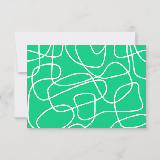 Groene Abstracte Moderne Lijnkunst Persoonlijke Na Bedankkaart (Achterkant)