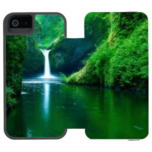 Groene Abstracte Mosstructuur iPhone Hoes Incipio iPhone Portemonnee Hoesje (Agenda Open)