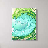 Groene Abstracte oceaangolven verpakt canvas (Voorkant)