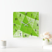 Groene abstracte patroon vierkante klok (Huis)