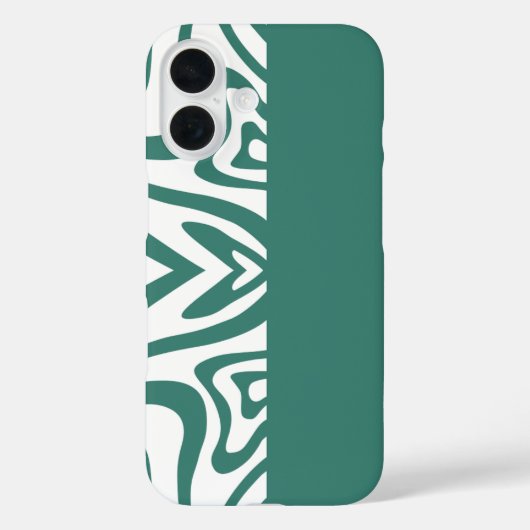 Groene abstracte print met massief groene telefoon Case-Mate iPhone case (Achterkant)