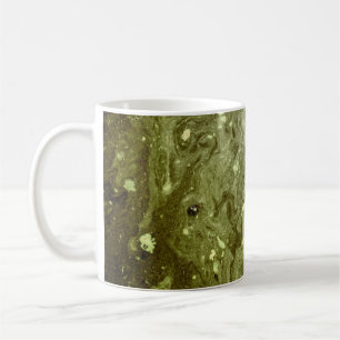 Groene abstracte schilderij koffiemok