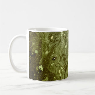 Groene abstracte schilderij koffiemok