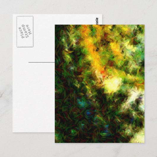 Groene Abstracte schilderkunst Briefkaart (Voorkant / Achterkant)