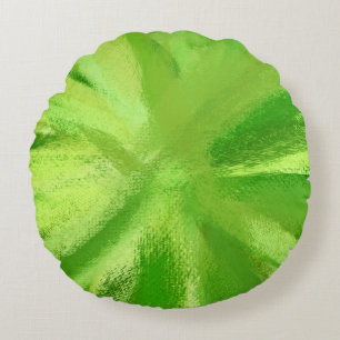 Groene Abstracte Schilderkunst Rond Kussen