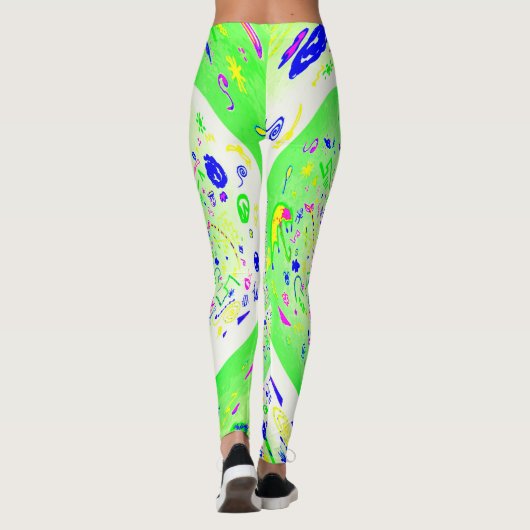 Groene Abstracte spiraal Leggings (Achterkant)