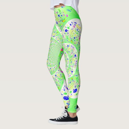 Groene Abstracte spiraal Leggings (Links)