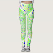Groene Abstracte spiraal Leggings (Voorkant)