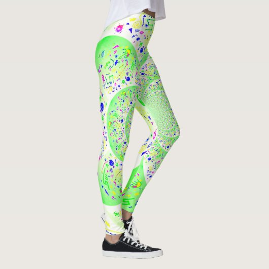 Groene Abstracte spiraal Leggings (Rechts)