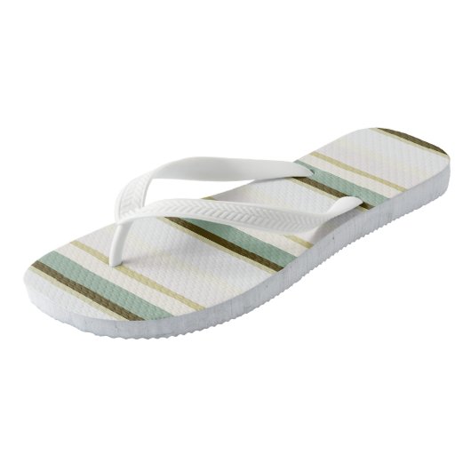 groene Abstracte strepen Teenslippers (Schuin)