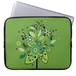 Groene Abstracte structuur Laptop Sleeve
