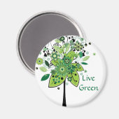 Groene Abstracte structuur Magneet (Voorkant / Achterkant)