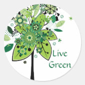 Groene Abstracte structuur Ronde Sticker (Voorkant)