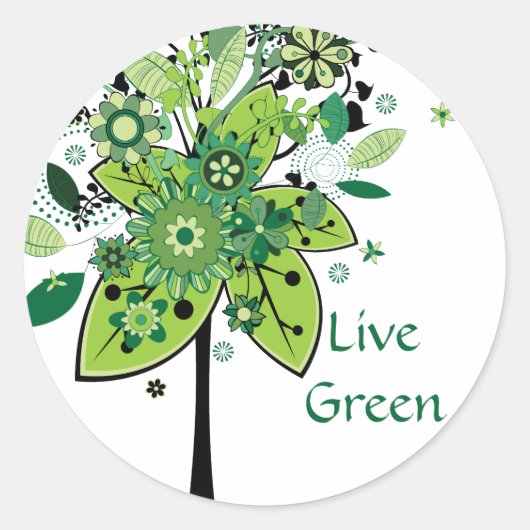 Groene Abstracte structuur Ronde Sticker (Voorkant)
