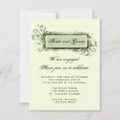 Groene Abstracte uitnodiging van de Floral Engagem (Voorkant)