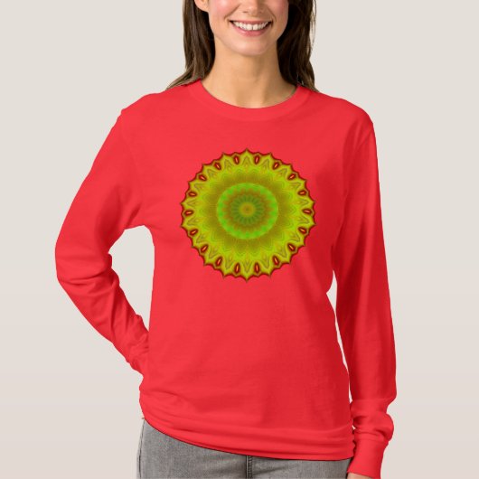 Groene Abstracte ventilator T-shirt (Voorkant)