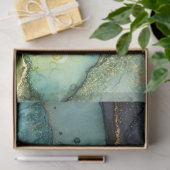 Groene Abstracte vloeistofkunst Tissuepapier (Geschenk)