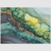 Groene Abstracte vloeistofkunst Tissuepapier (Voorkant)