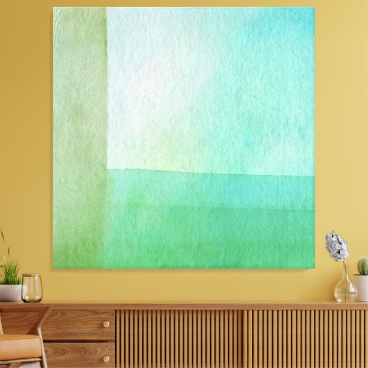 Groene Abstracte Waterverf Droommuur Canvas Afdruk (Insitu (Woonkamer))