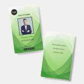 Groene Abstracte werknemer identiteitsbewijs met f Badge (Voor- en achterkant)