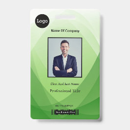 Groene Abstracte werknemer identiteitsbewijs met f Badge
