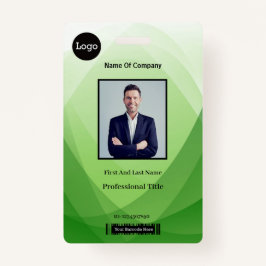 Groene Abstracte werknemer identiteitsbewijs met f Badge