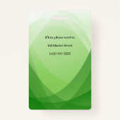 Groene Abstracte werknemer identiteitsbewijs met f Badge (Achterkant)