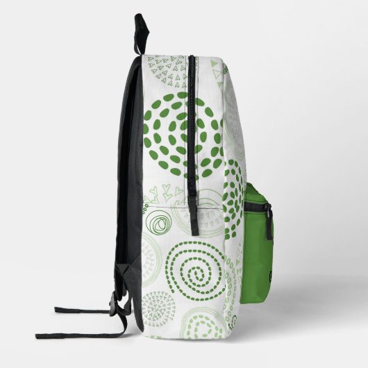 Groene Abstracte wervelingen gepersonaliseerd Bedrukte Rugzak (Links)