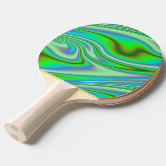Groene Abstracte wervelkolom Tafeltennisbatje (Achterkant Gekanteld)