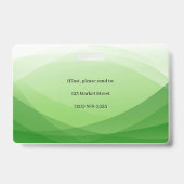 Groene Abstracte Zakelijke Foto Identificatie ID Badge (Achterkant)