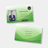 Groene Abstracte Zakelijke Foto Identificatie ID Badge (Voor- en achterkant)