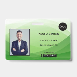 Groene Abstracte Zakelijke Foto Identificatie ID Badge
