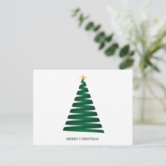 Groene Abstractste kerstboom Feestdagenkaart (Staand voorkant)