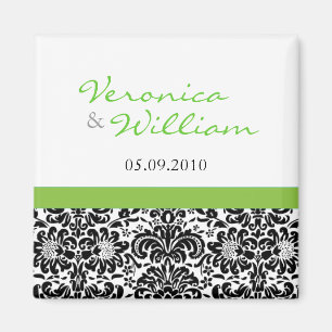 Groene Accent Damask sparen de Magnet van de Datum