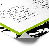 Groene accenten zwarte en witte dameszetkaart poster (Hoek)