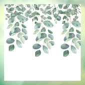 Groene achtergebleven eucalyptusbladeren. Stijl: O Raamsticker (Vel 3)