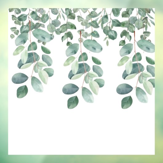 Groene achtergebleven eucalyptusbladeren. Stijl: O Raamsticker (Vel 3)