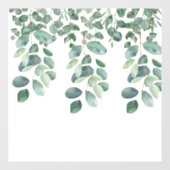 Groene achtergebleven eucalyptusbladeren. Stijl: O Raamsticker (Vel)