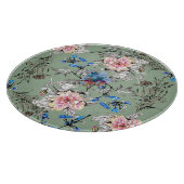 Groene achtergrond Bloemen Waterverf Patroon. Snijplank (Hoek)