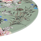 Groene achtergrond Bloemen Waterverf Patroon. Snijplank (Hoek)