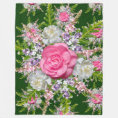 Groene achtergrond Bouquet van Flowers Paars Pink Fleece Deken (Voorkant)