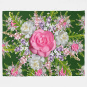 Groene achtergrond Bouquet van Flowers Paars Pink Fleece Deken (Voorkant (Horizontaal))