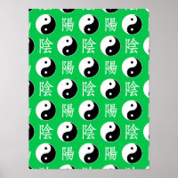 Groene achtergrond Chinees Yinyang patroon