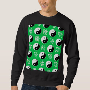 Groene achtergrond Chinees Yinyang patroon Trui