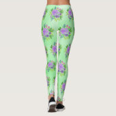 Groene achtergrond en boeket leggings (Achterkant)