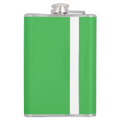 Groene achtergrond en witte rand voor een moderne  heupfles (Achterkant)