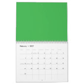 Groene achtergrond en witte rand voor een moderne  kalender (Feb 2027)